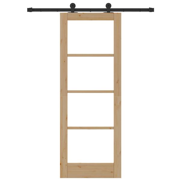 vidaXL Συρόμενη Πόρτα ORKDAL Καφέ 73.5 x 198.5 εκ. Ξύλο και μέταλλο
