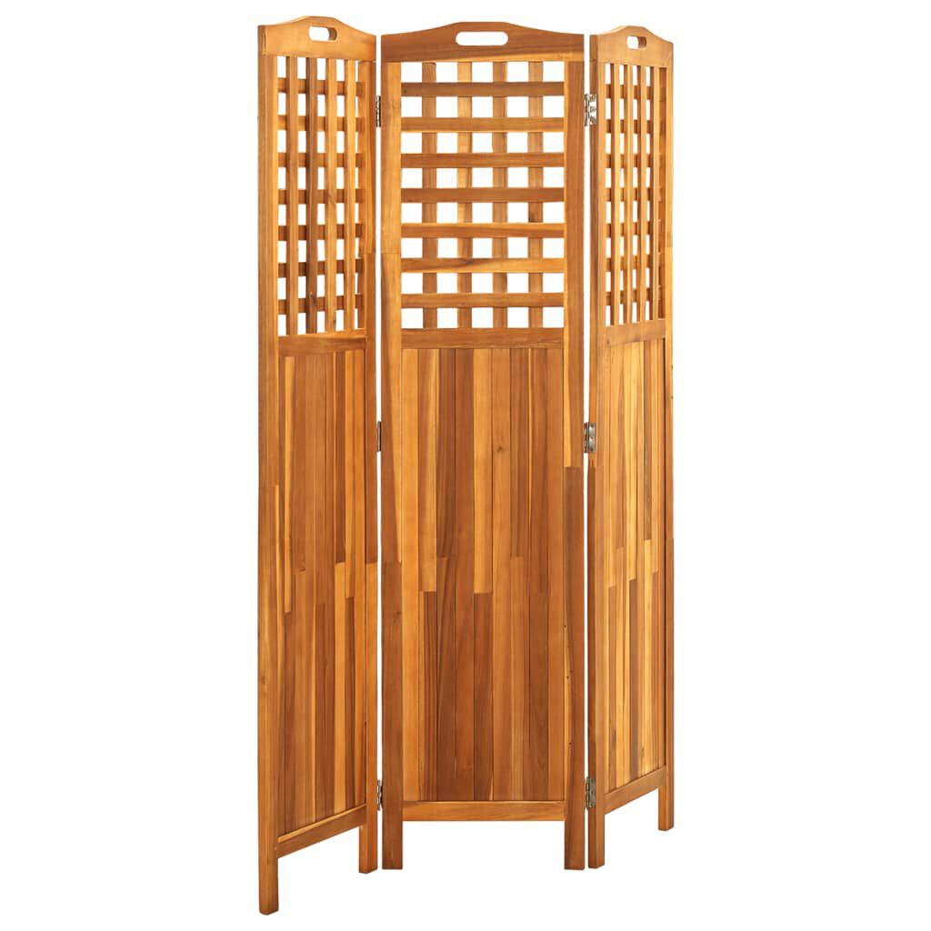 vidaXL Διαχωριστικό Δωματίου 3 Πάνελ 121x2x170 εκ. Μασίφ Ξύλο Ακακίας