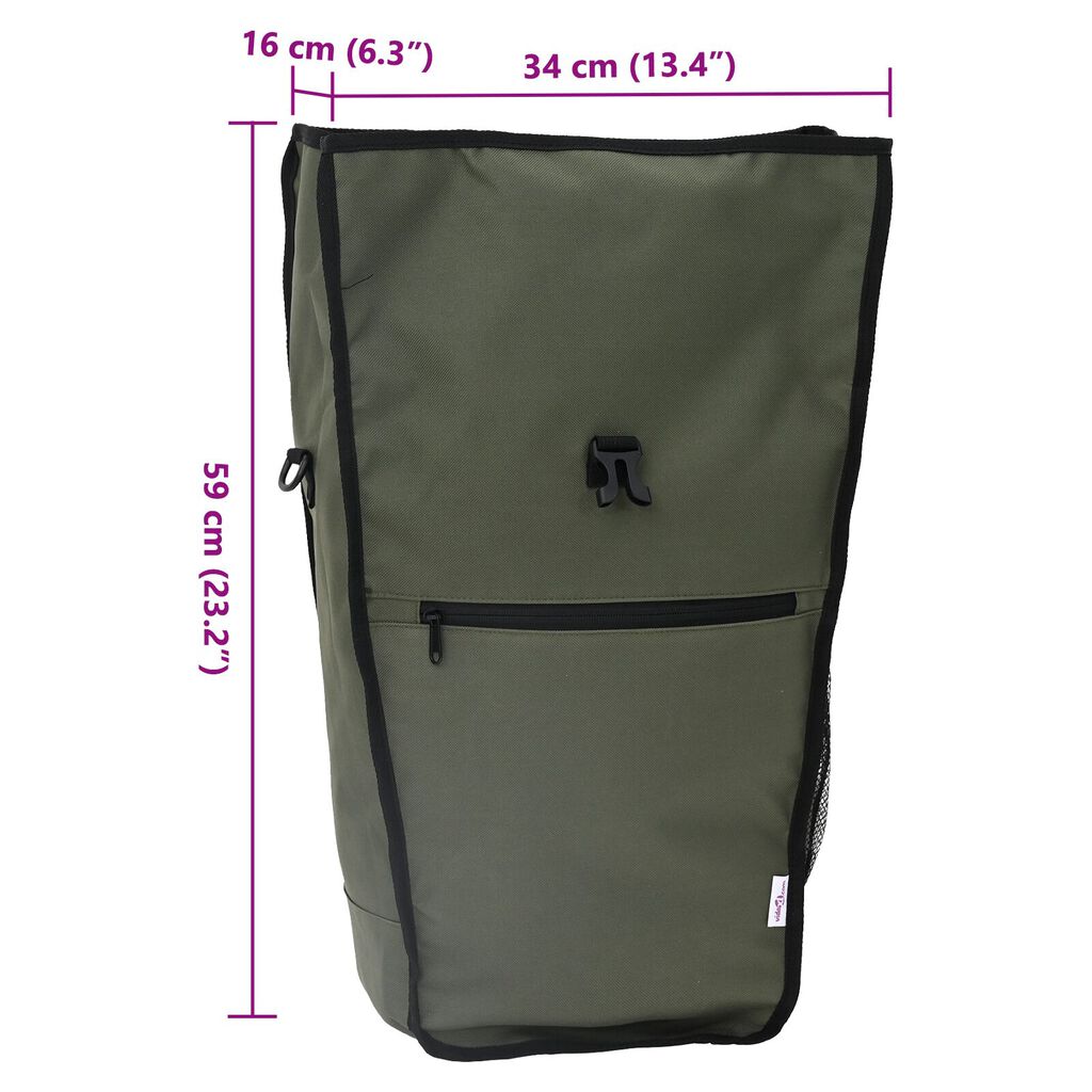 vidaXL Τσάντα Ποδηλάτου για τη Ράγα 20 L Ελιά 34x16x59 εκ