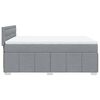 vidaXL Κρεβάτι Boxspring με Στρώμα Ανοιχτό Γκρι 140x190 εκ. Υφασμάτινο