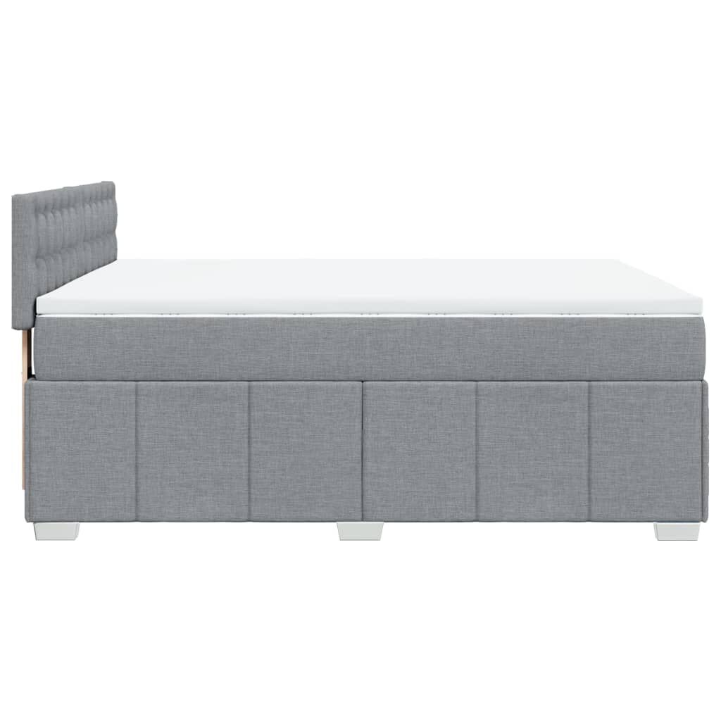 vidaXL Κρεβάτι Boxspring με Στρώμα Ανοιχτό Γκρι 140x190 εκ. Υφασμάτινο
