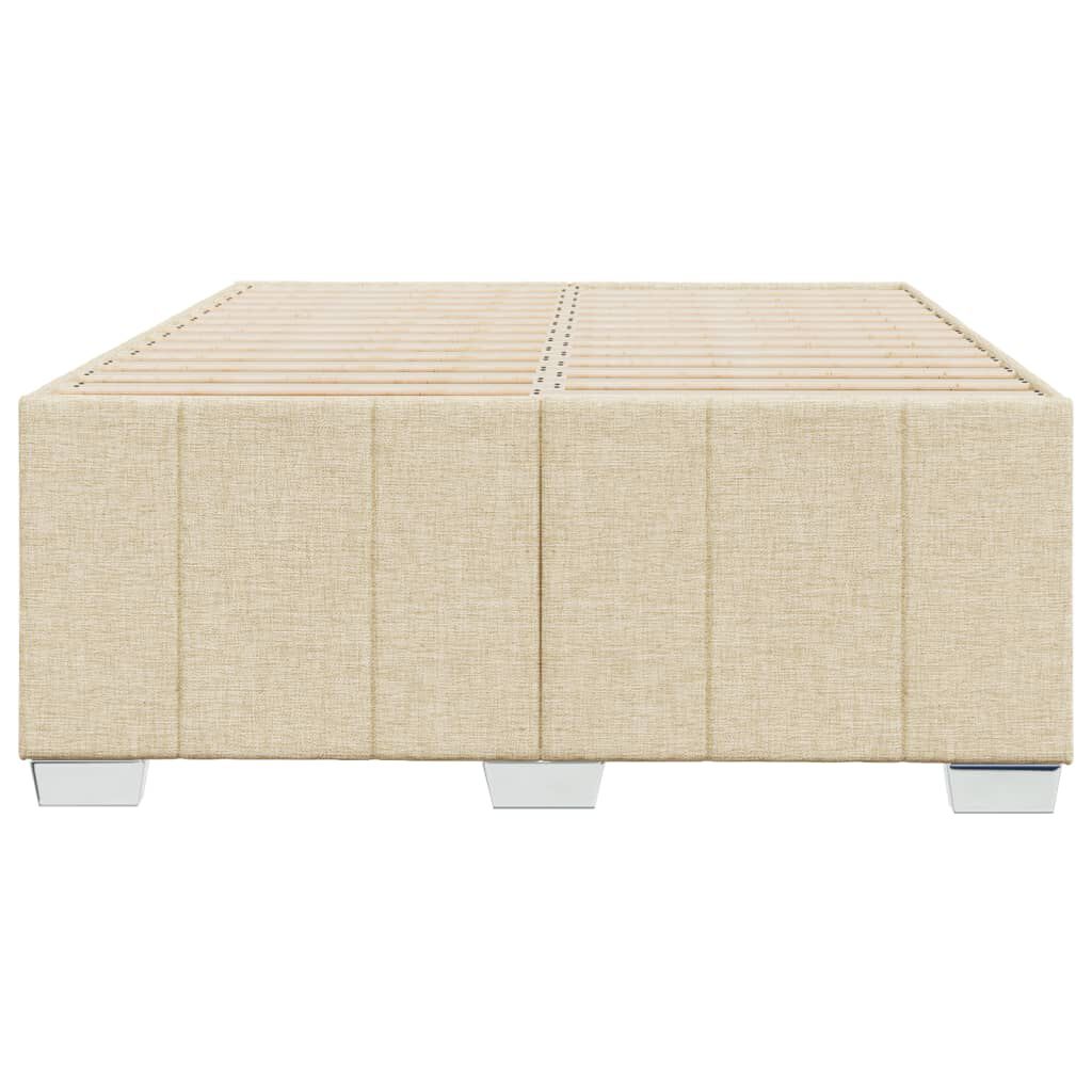 vidaXL Πλαίσιο Κρεβατιού χωρίς στρώμα Κρέμα 120x190 εκ. Υφασμάτινο