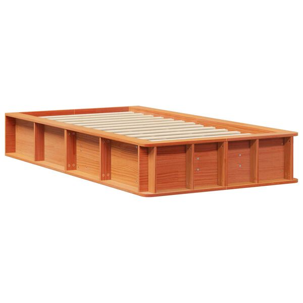 vidaXL Σκελετός Κρεβατιού Καφέ κεριού 90 x 190 cm Μασίφ ξύλο