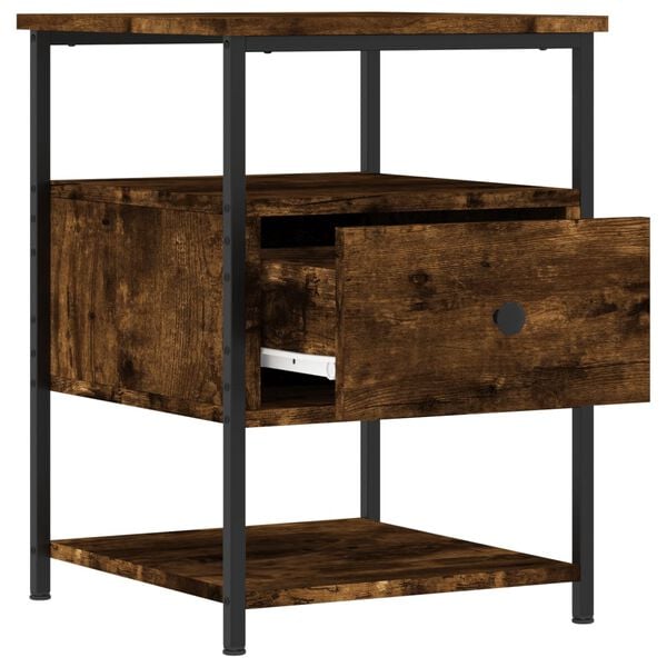 vidaXL Κομοδίνα 2 τεμ. Καπνιστή Δρυς 40 x 42 x 56 εκ. Επεξεργ. Ξύλο