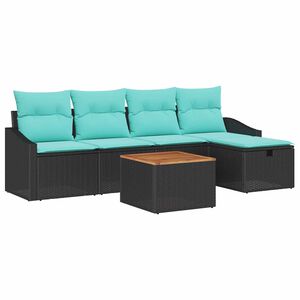 vidaXL &Sigma;&epsilon;&tau; &Kappa;&alpha;&nu;&alpha;&pi;έ &Kappa;ή&pi;&omicron;&upsilon; &mu;&epsilon; &mu;&alpha;&xi;&iota;&lambda;ά&rho;&iota; 6 pcs &Mu;&alpha;ύ&rho;&omicron; &sigma;&upsilon;&nu;&theta;&epsilon;&tau;&iota;&kappa;ό &rho;&alpha;&tau;ά&nu;