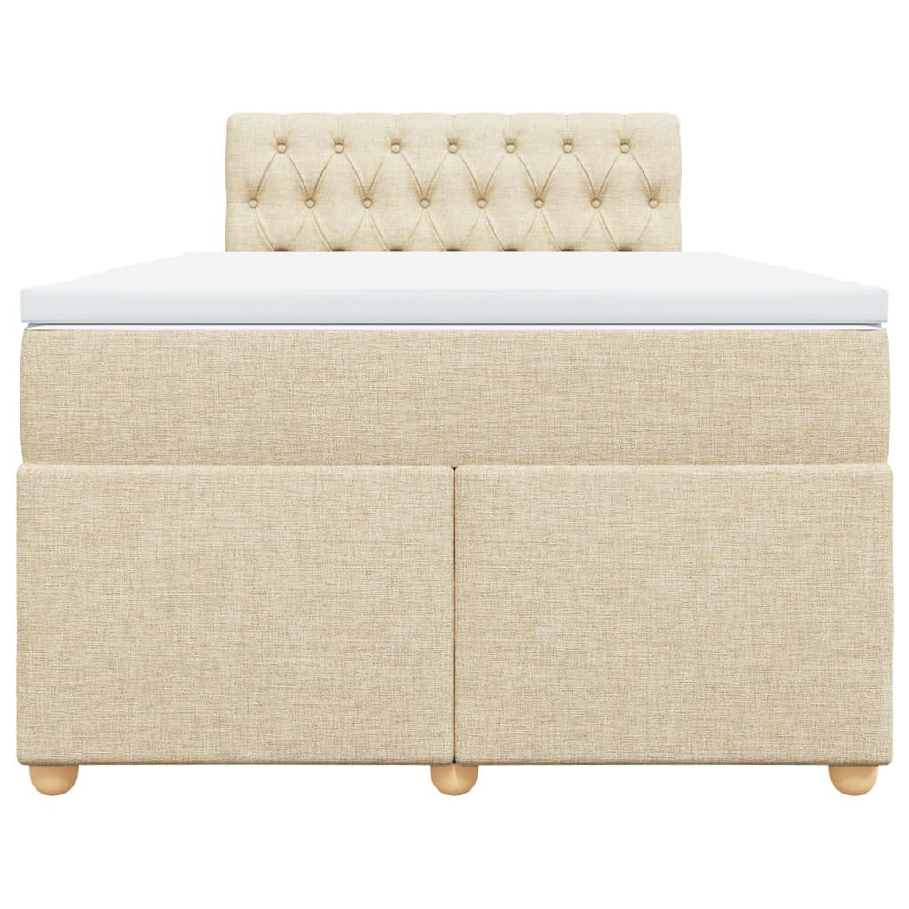 vidaXL Κρεβάτι Boxspring με Στρώμα Κρεμ 120x190 εκ. Υφασμάτινο