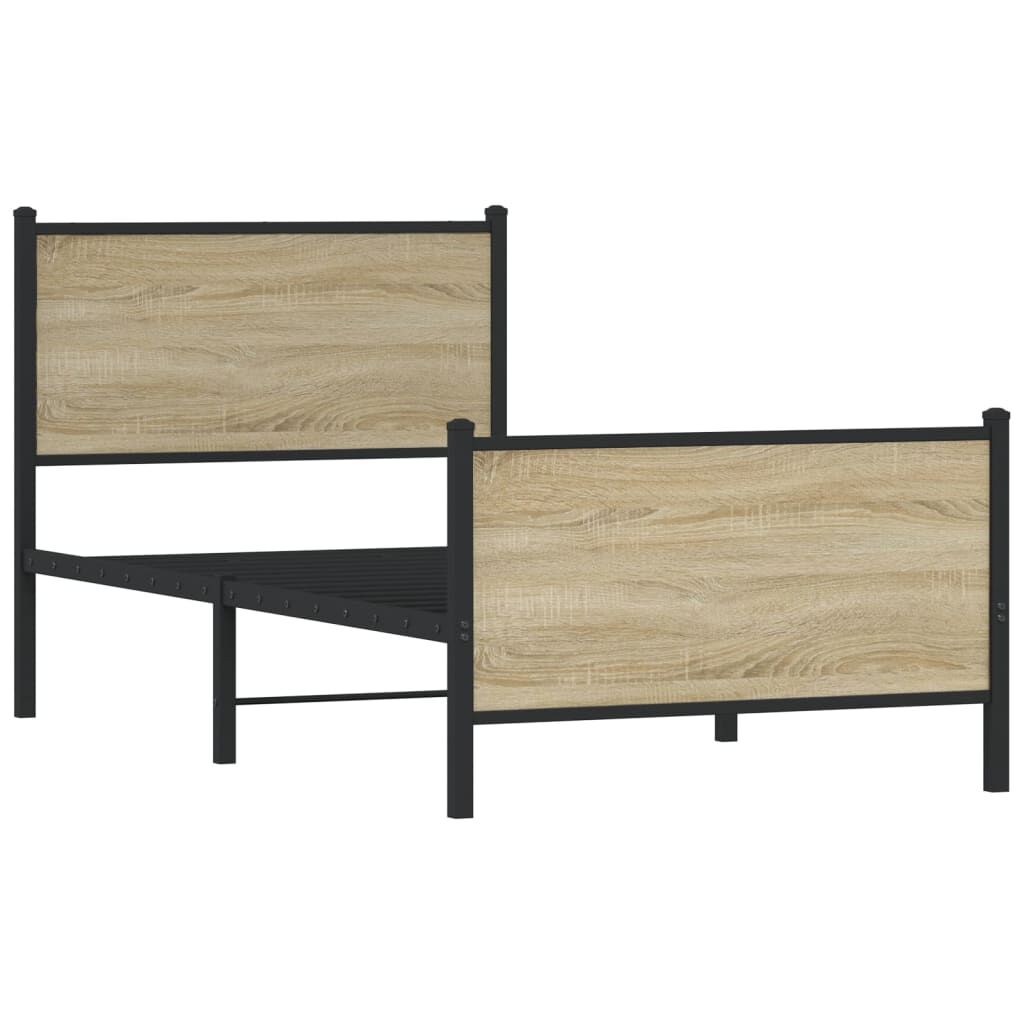 vidaXL Σκελετός Κρεβ. Χωρίς Στρώμα Sonoma Δρυς 80x200 εκ. Μεταλλικό