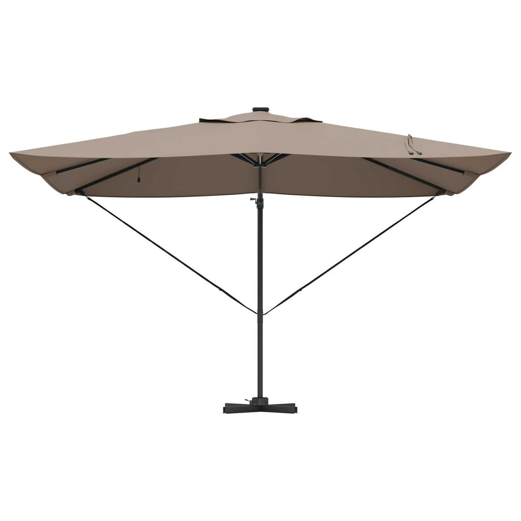 vidaXL Ομπρέλα με βραχίονα Roma με LEDs Ταμπά 352x251x265 cm Αλουμίνιο