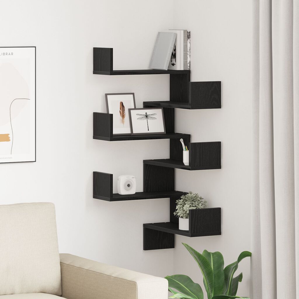 vidaXL Ράφια 2 τμχ Μαύρη Δρυς 40x40x49,5 εκ Επεξεργασμένο Ξύλο