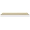 vidaXL Ράφια Τοίχου 2 τεμ. Δρυς/Άσπρο 60 x 23,5 x 3,8 εκ. MDF