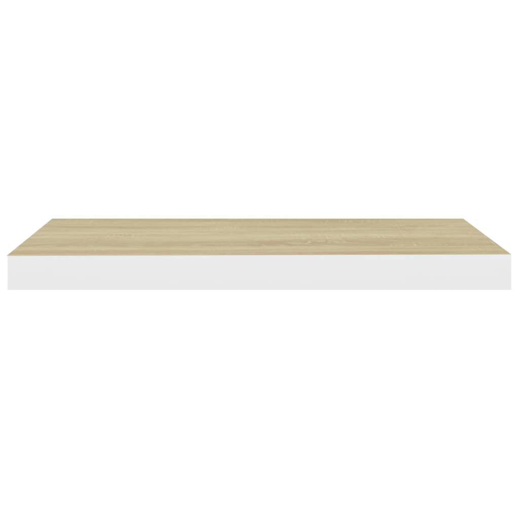 vidaXL Ράφια Τοίχου 2 τεμ. Δρυς/Άσπρο 60 x 23,5 x 3,8 εκ. MDF
