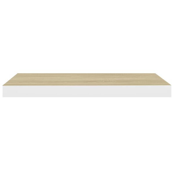vidaXL Ράφια Τοίχου 2 τεμ. Δρυς/Άσπρο 60 x 23,5 x 3,8 εκ. MDF