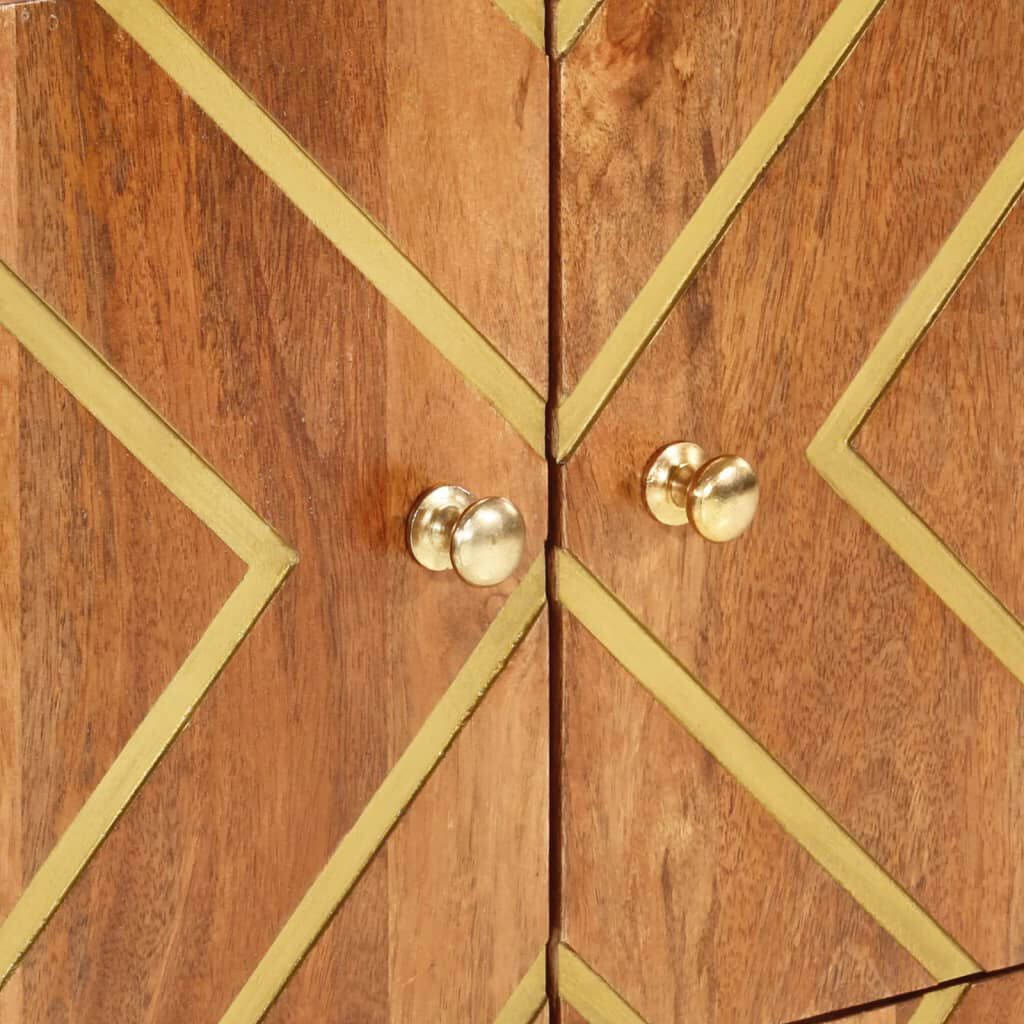 vidaXL Βοηθητικό Έπιπλο Καφέ/Μαύρο 60x33,5x75 εκ. Μασίφ Ξύλο Μάνγκο