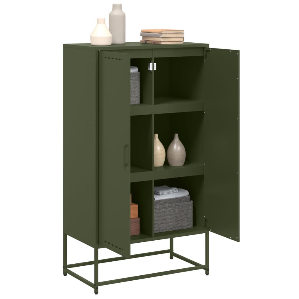 vidaXL Ντουλάπι Πράσινο Λαδί 68,5x38,5x123,5 εκ. από Ατσάλι