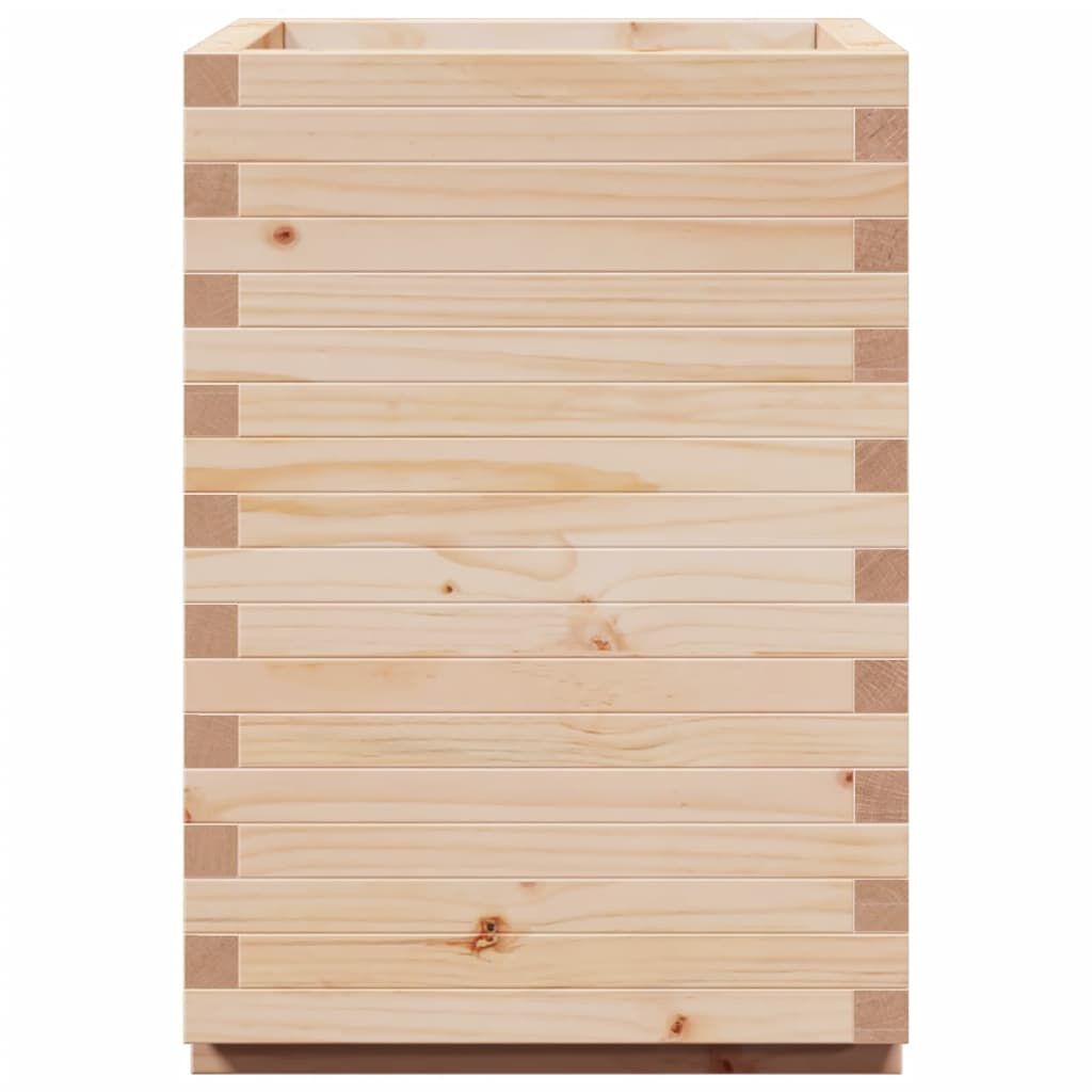 vidaXL Ζαρντινιέρα Λευκή 50x50x72,5 εκ από Μασίφ Ξύλο Πεύκου