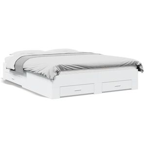 vidaXL Πλαίσιο Κρεβατιού με Συρτάρια Χωρίς Στρώμα Λευκό 140x200 εκ.