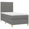 vidaXL Κρεβάτι Boxspring με Στρώμα Σκούρο Γκρι 80x200 εκ. Υφασμάτινο