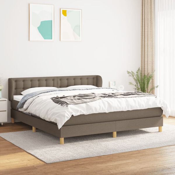 vidaXL &Kappa;&rho;&epsilon;&beta;ά&tau;&iota; Boxspring &mu;&epsilon; &Sigma;&tau;&rho;ώ&mu;&alpha; Taupe 180x200 &epsilon;&kappa;. &Upsilon;&phi;&alpha;&sigma;&mu;ά&tau;&iota;&nu;&omicron;