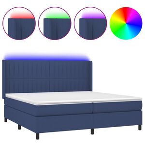 vidaXL &Kappa;&rho;&epsilon;&beta;ά&tau;&iota; Boxspring &mu;&epsilon; &Sigma;&tau;&rho;ώ&mu;&alpha; & LED &Mu;&pi;&lambda;&epsilon; 200x200 &epsilon;&kappa;. &Upsilon;&phi;&alpha;&sigma;&mu;ά&tau;&iota;&nu;&omicron;