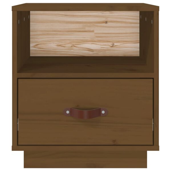 vidaXL Κομοδίνα 2 τεμ. Καφέ Μελί 40x34x45 εκ. από Μασίφ Ξύλο Πεύκου