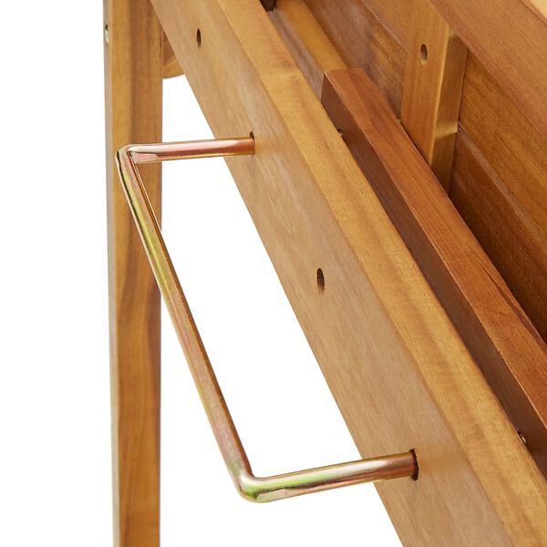 vidaXL Τραπέζι Μπαρ Μπαλκονιού 90 x 37 x 122,5 εκ. από Μασίφ Ξύλο Ακακίας