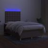 vidaXL &Kappa;&rho;&epsilon;&beta;ά&tau;&iota; Boxspring &mu;&epsilon; &Sigma;&tau;&rho;ώ&mu;&alpha; & LED Taupe 120x190 &epsilon;&kappa;. &Upsilon;&phi;&alpha;&sigma;&mu;ά&tau;&iota;&nu;&omicron;