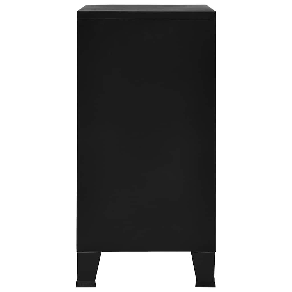 vidaXL Αρχειοθήκη Βιομηχανικού Στιλ Μαύρη 75 x 40 x 80 εκ. Ατσάλινη