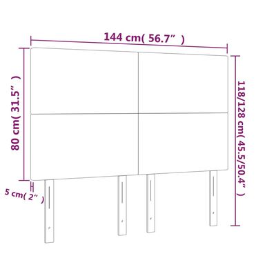 vidaXL Κεφαλάρια Κρεβατιού 4 τεμ. Λευκά 72x5x78/88 εκ. Συνθετικό Δέρμα