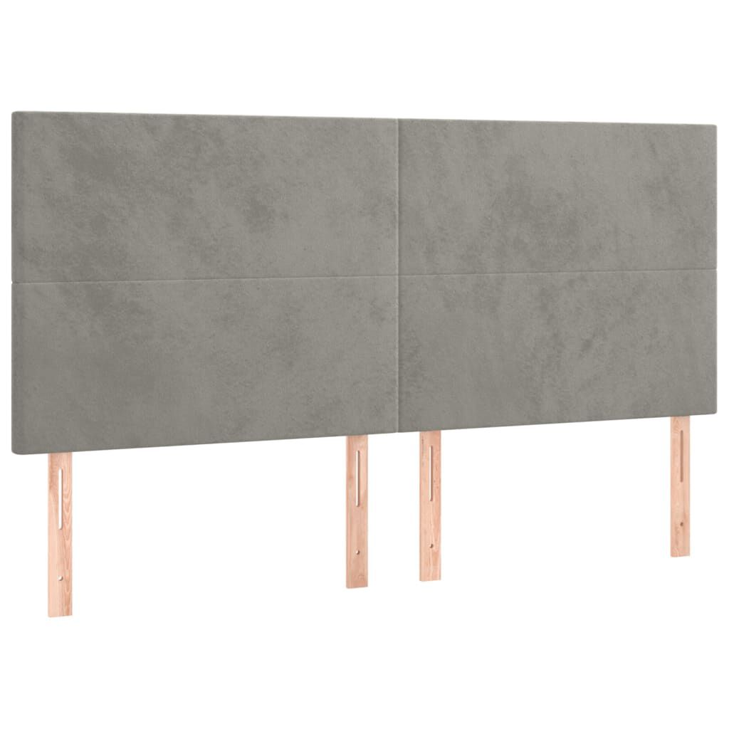 vidaXL Κρεβάτι Boxspring με Στρώμα Ανοιχτό Γκρι 160x200 εκ. Βελούδινο