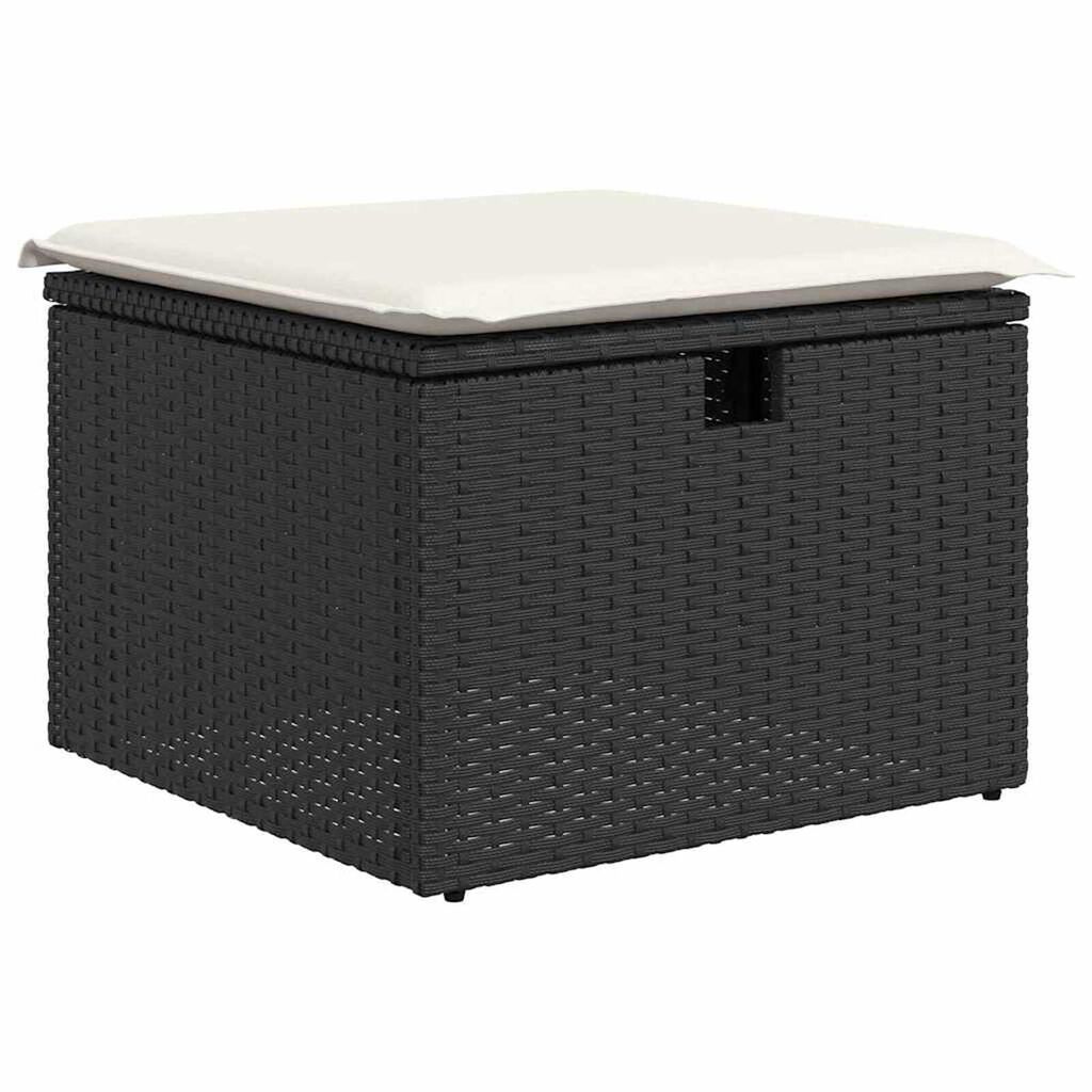 vidaXL Σετ Καναπέ Κήπου με μαξιλάρι 8 pcs Μαύρο Πολυ ράταν