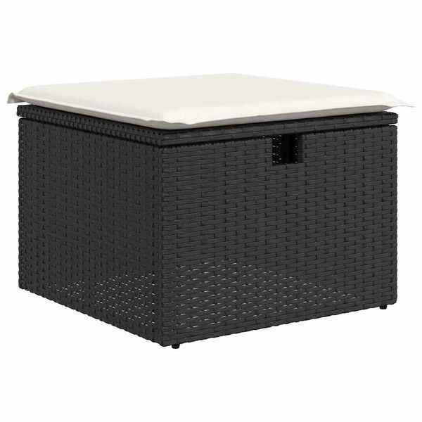 vidaXL Σετ Καναπέ Κήπου με μαξιλάρι 8 pcs Μαύρο Πολυ ράταν