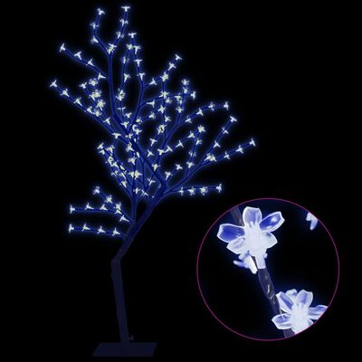 vidaXL Χριστουγεννιάτικο Δέντρο Κερασιά 128 LED Μπλε Φως 120 εκ.