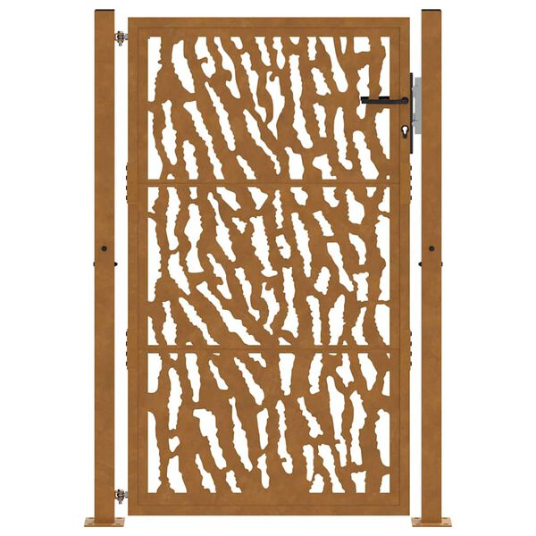 vidaXL Πύλη κήπου 105x155 cm από διαβρωμένο χάλυβα με σχέδιο ίχνος