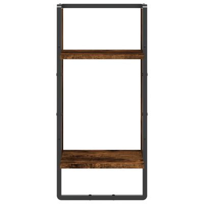 vidaXL Ράφι Τοίχου με Μπάρα Καπνιστή Δρυς 30 x 25 x 65 εκ.