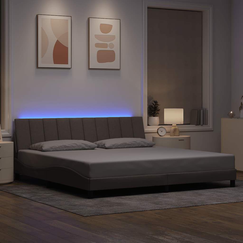 vidaXL Σκελετός Κρεβατιού Χωρίς Στρώμα Taupe 200x200 εκ.Υφασμάτινο