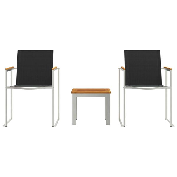 vidaXL Σετ Εξωτερικής Τραπέζης 3 pcs Καφέ και Μαύρο Μασίφ ξύλο ακακίας