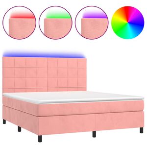 vidaXL &Kappa;&rho;&epsilon;&beta;ά&tau;&iota; Boxspring &mu;&epsilon; &Sigma;&tau;&rho;ώ&mu;&alpha; & LED &Rho;&omicron;&zeta; 160x200 &epsilon;&kappa;. &Beta;&epsilon;&lambda;&omicron;ύ&delta;&iota;&nu;&omicron;