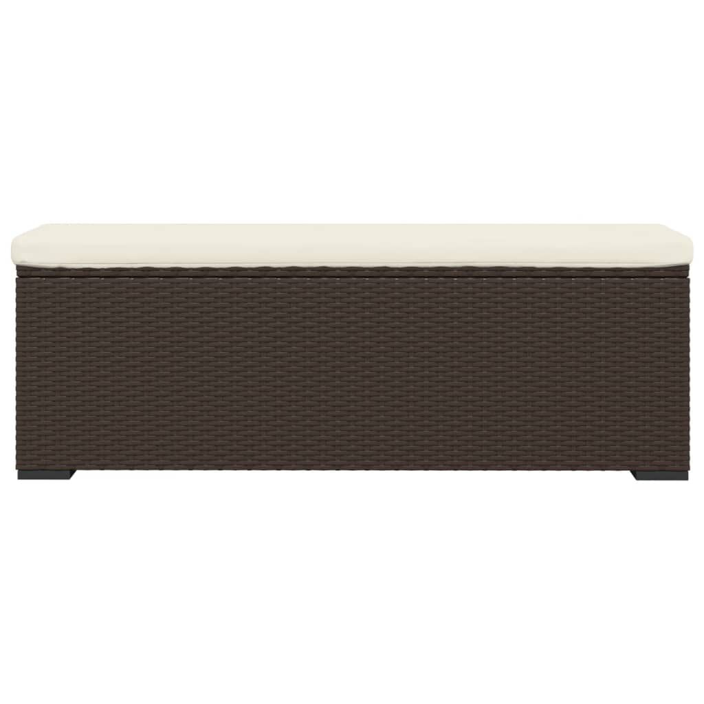 vidaXL Σκαμπό με Μαξιλάρι Καφέ 110 x 30 x 40 εκ. από Συνθετικό Ρατάν