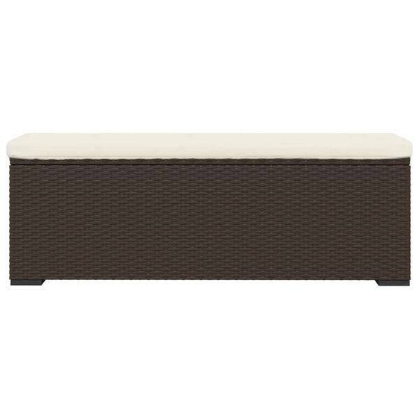 vidaXL Σκαμπό με Μαξιλάρι Καφέ 110 x 30 x 40 εκ. από Συνθετικό Ρατάν