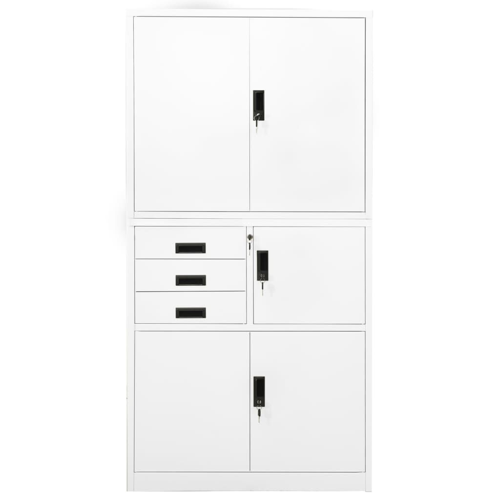 vidaXL Ντουλάπα Γραφείου Λευκή 90 x 40 x 180 εκ. Ατσάλινη