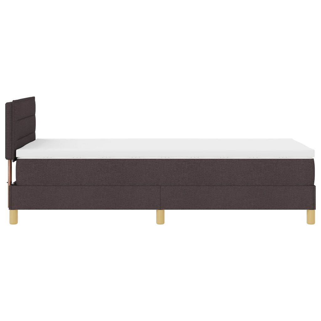 vidaXL Κρεβάτι Box Spring με Στρώμα Σκούρο Καφέ 80x200 εκ. Ύφασμα