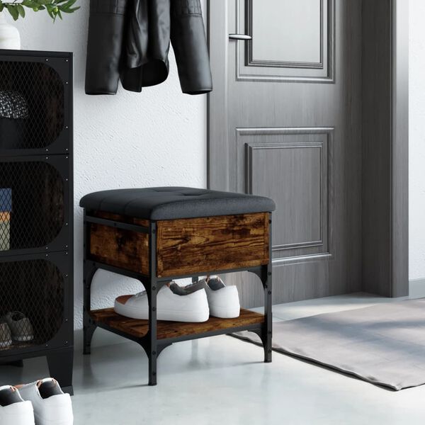 vidaXL Παπουτσοθήκη Καπνιστή Δρυς 42x42x45 εκ. από Επεξεργασμένο Ξύλο