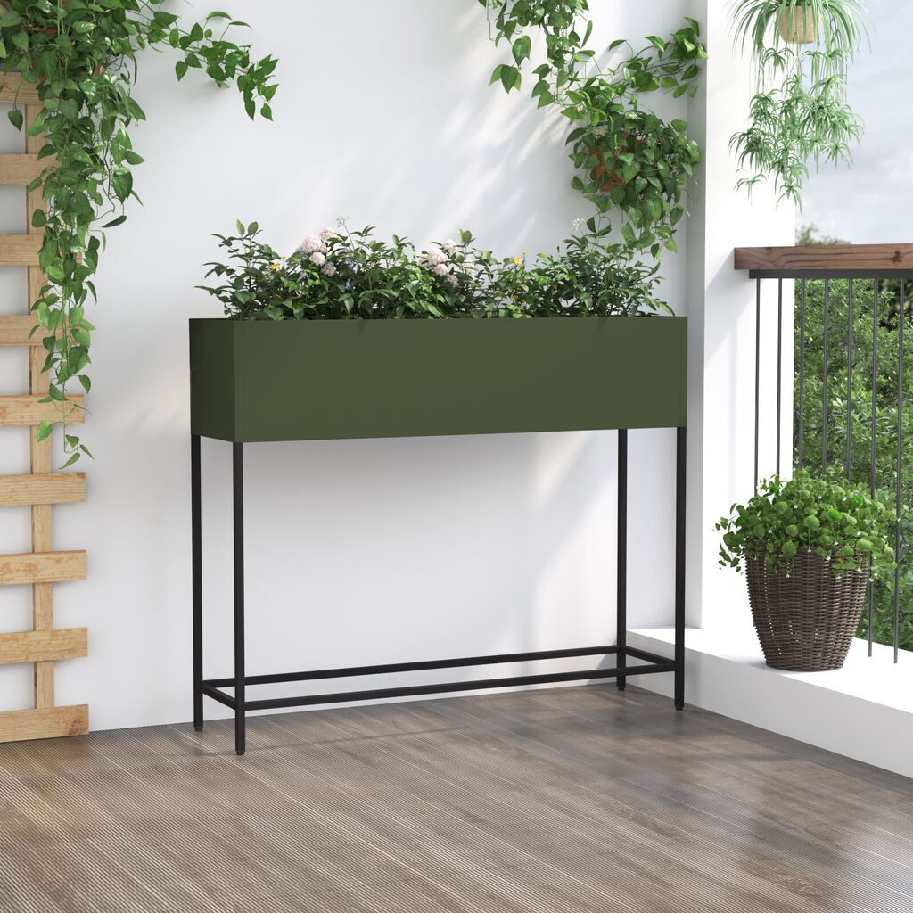 vidaXL Υψωμένος Κήπος 100x26x82 εκ Ελιά Χάλυβας