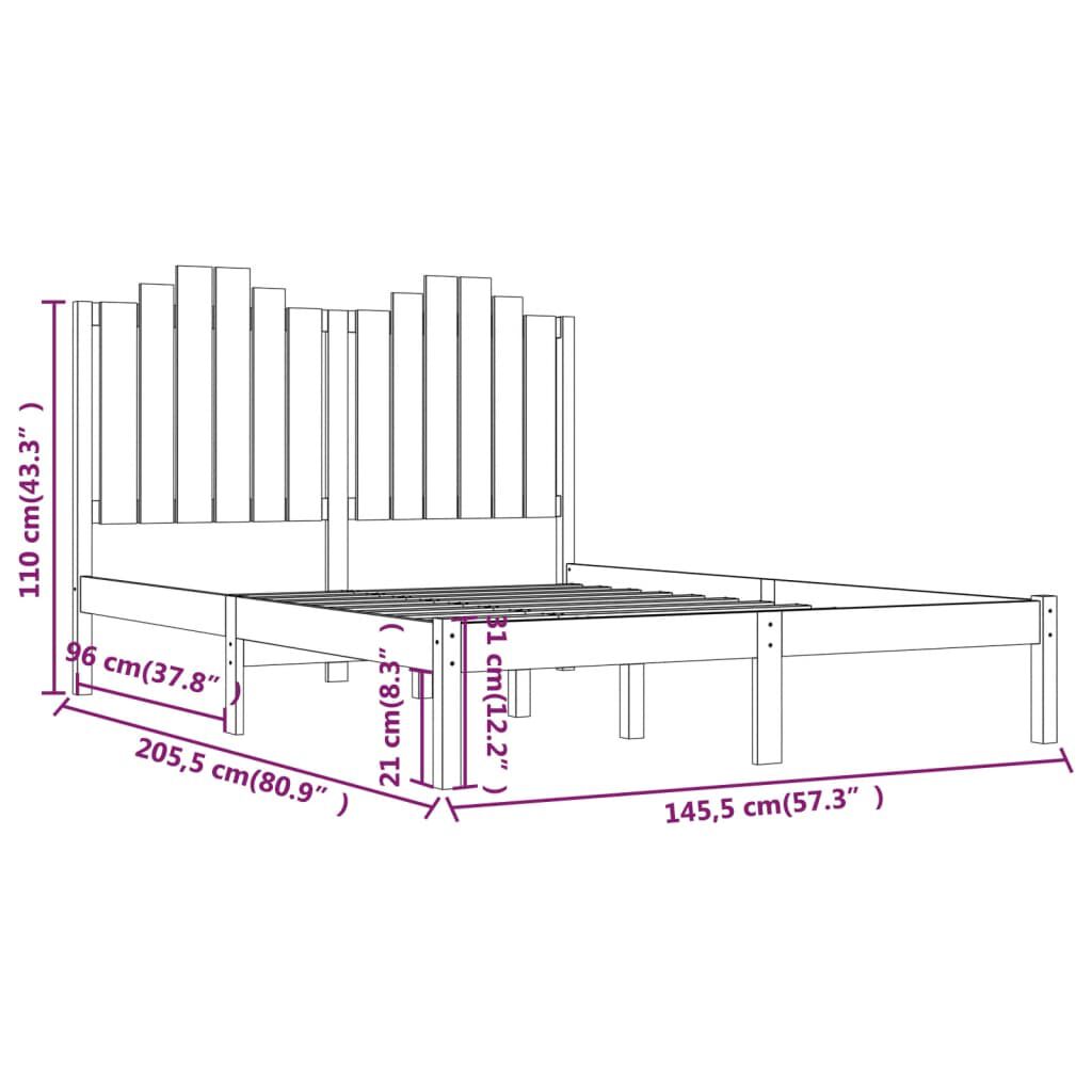 vidaXL Πλαίσιο Κρεβατιού 140 x 200 εκ. από Μασίφ Ξύλο Πεύκου