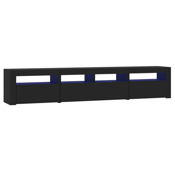 vidaXL Έπιπλο Τηλεόρασης με LED Μαύρο 210x35x40 εκ.