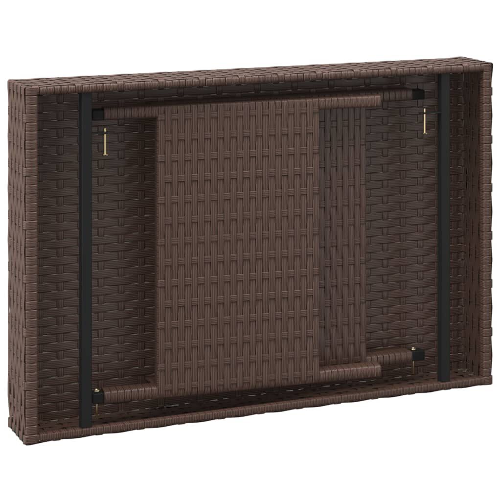 vidaXL Τραπεζάκι Βοηθητικό Πτυσσόμενο Καφέ 60x40x38εκ. Συνθετικό Ρατάν
