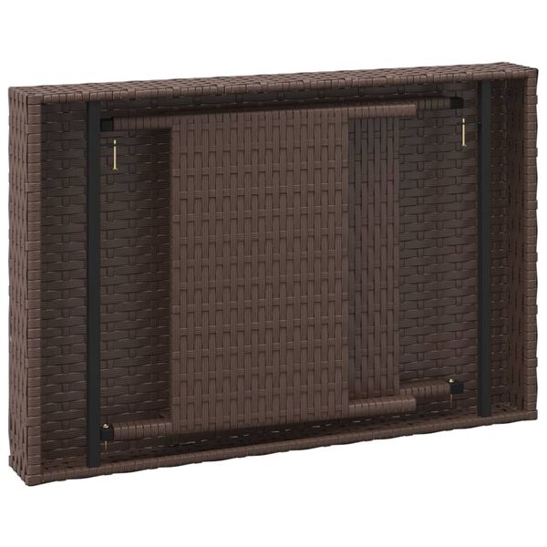 vidaXL Τραπεζάκι Βοηθητικό Πτυσσόμενο Καφέ 60x40x38εκ. Συνθετικό Ρατάν