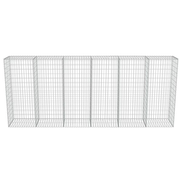 vidaXL Συρματοκιβώτιο Τοίχος 300x50x150 εκ. Γαλβαν.Χάλυβας + Καλύμματα