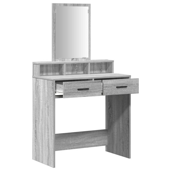 vidaXL Καθρέφτης με Συρτάρια Γκρι Σοναμά 79x41x140 εκ