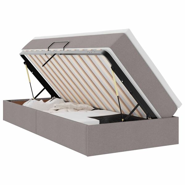 vidaXL &Kappa;&rho;&epsilon;&beta;ά&tau;&iota; &mu;&epsilon; &alpha;&pi;&omicron;&theta;&eta;&kappa;&epsilon;&upsilon;&tau;&iota;&kappa;ό &chi;ώ&rho;&omicron; &kappa;&alpha;&iota; &sigma;&tau;&rho;ώ&mu;&alpha; Taupe 90 x 190 cm